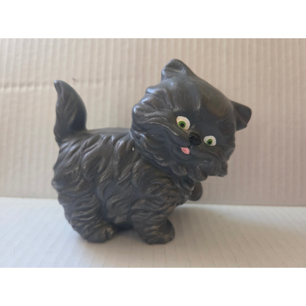 Unbranded Ceramic Kitten Figurine Small Black Fair HW Initials